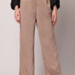 Brown High Rise Straight Pants