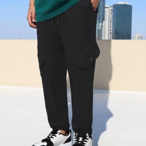 Buy Men's Black Super Loose Fit Cargo Joggers Online
