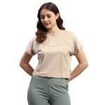 ROCK.IT Rockit from House of Monte Carlo Womens Solid Round Neck Half Sleeve Top (2240102251)