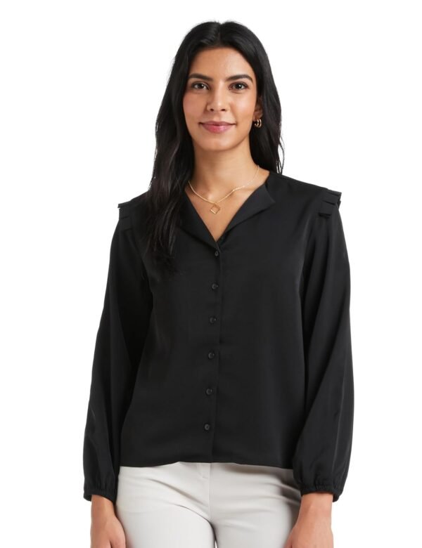 Van Heusen Women's Regular Fit Solid Full Sleeve Casual Shirt