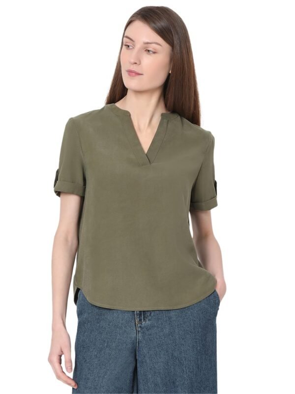 VERO MODA Women's Regular Fit V Neck Everyday Top